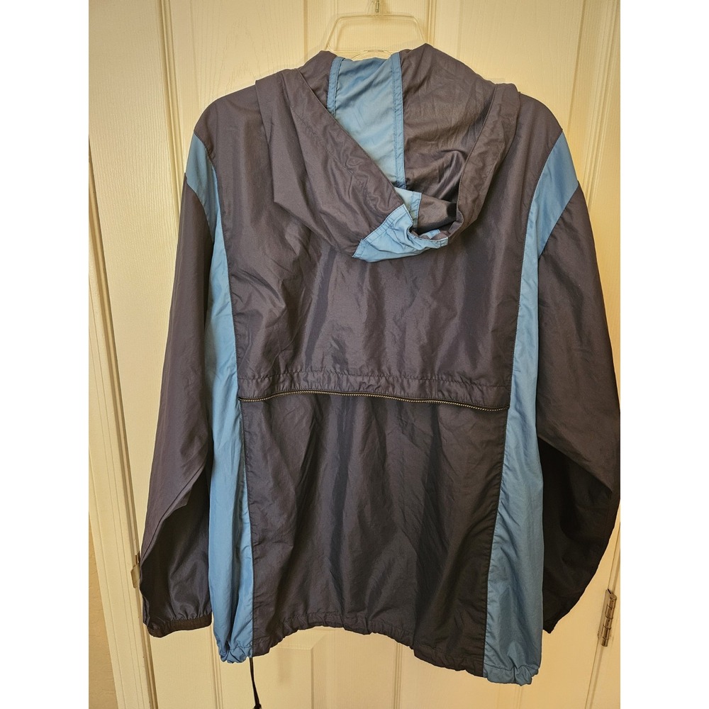 Nike Men's Blue Windbreaker Hoodie Jacket #56323 1/4 Zip Orange Logo, Size XL - Picture 9 of 11
